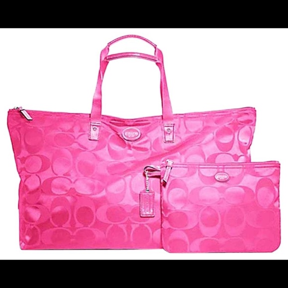 hot pink coach tote